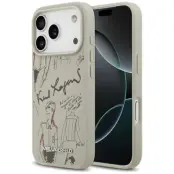 Karl Lagerfeld iPhone 17 Pro Mobilskal MagSafe Grained Pattern&Logo - Grå