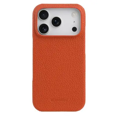 MELKCO iPhone 17 Pro Fodral Äkta Läder PC MagSafe - Orange