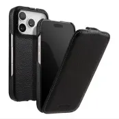 MELKCO iPhone 17 Pro Mobilskal MagSafe Äkta Läder+PC - Svart
