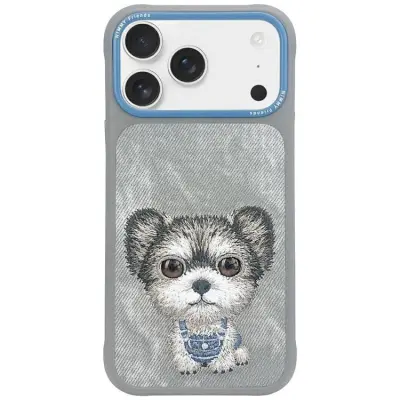 Nimmy iPhone 17 Pro Mobilskal Big Eyed Pet 2.0 Dog - Grå