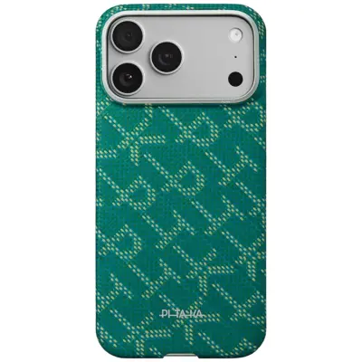 PITAKA Mobilskal För iPhone 17 Pro MagSafe Ultra-Slim Monogram- Guld Grön