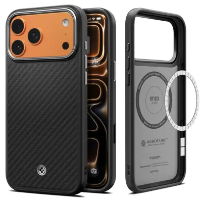 Spigen Mobilskal till iPhone 17 Pro Magsafe Enzo Aramid - Svart/Silver