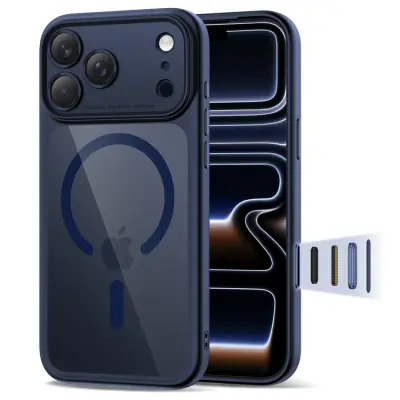 Tech-Protect Mobilskal till iPhone 17 Pro Magsafe Peak - Mörkblå/Clear
