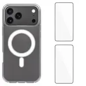 WANLONFENG iPhone 17 Pro Mobilskal MagSafe + [2-Pack] Härdat glas