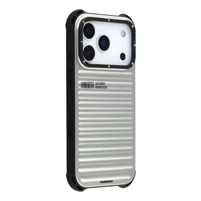 YOUNGKIT Mobilskal till iPhone 17 Pro MagSafe Suitcase Texture - Silver