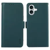 ABEEL iPhone 17 Mobilskal KonstLäder RFID-Skydd - Grön