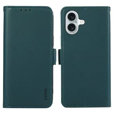 ABEEL iPhone 17 Mobilskal KonstLäder RFID-Skydd - Grön