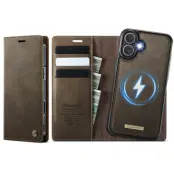 CASEME C49 iPhone 17 Mobilskal MagSafe RFID Blocker Läder Kaffe