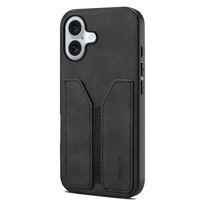 DENIOR iPhone 17 Mobilskal Elastic Korthållare - Svart