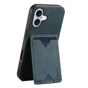 DENIOR iPhone 17 Mobilskal Kickstand Korthållare - Blå