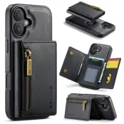 DG.MING M5 Series Mobilskal till iPhone 17 Magnetiskt Konstläder Svart