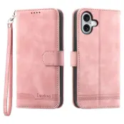 DIERFENG DF-03 iPhone 17 Plånboksfodral Konstläder - Rosa