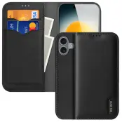 Dux Ducis iPhone 17 Plånboksfodral Äkta Läder Hivo - Svart