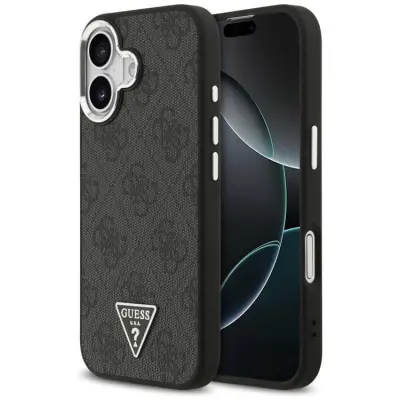 Guess Mobilskal till iPhone 17 MagSafe 4G Triangle Logo - Svart Silver