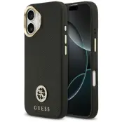 Guess iPhone 17 Mobilskal Magsafe Grained Strass Logo - Svart