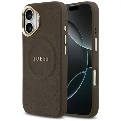 Guess Mobilskal till iPhone 17 Magsafe Peony Hot Stamp - Brun
