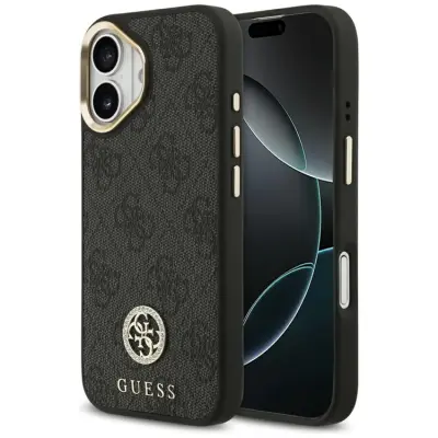 Guess iPhone 17 Mobilskal Magsafe Strass Logo - Svart