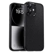 IPAKY iPhone 17 Mobilskal Carbon Fiber - Svart