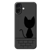 iPhone 17 Mobilskal Black Cat on the Wall - Svart