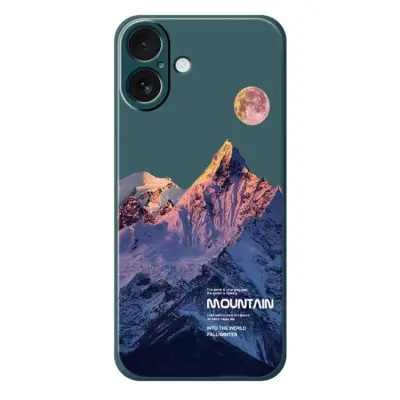 iPhone 17 Mobilskal Blue Snow Mountain Pattern TPU - Grön