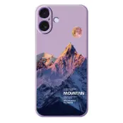 iPhone 17 Mobilskal Blue Snow Mountain Pattern TPU - Lila