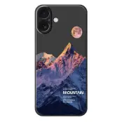 iPhone 17 Mobilskal Blue Snow Mountain Pattern TPU - Svart