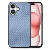 Mobilskal till iPhone 17 Carbon Fiber PU Läder - Blå
