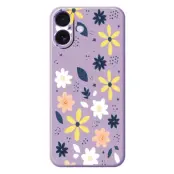 iPhone 17 Mobilskal Colorful Floral Blue Leaves TPU - Lila