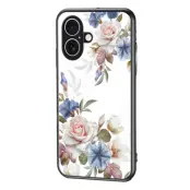 Mobilskal till iPhone 17 Floral Pattern TPU + Härdat Glas - Vit