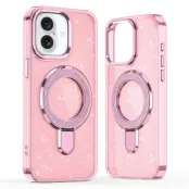 Mobilskal till iPhone 17 Glitter Design TPU + PC Kickstand - Rosa
