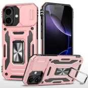 iPhone 17 Mobilskal Kickstand Lens Lid - Roséguld