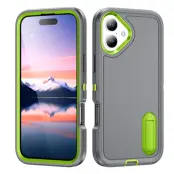 iPhone 17 Mobilskal Kickstand Silikon - Grön/Grå