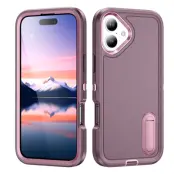 iPhone 17 Mobilskal Kickstand Silikon - Lila/Rosa