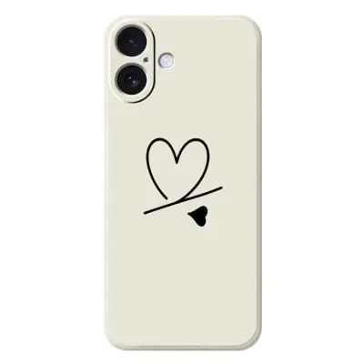 Mobilskal till iPhone 17 Love Pattern Printing Straight - Beige