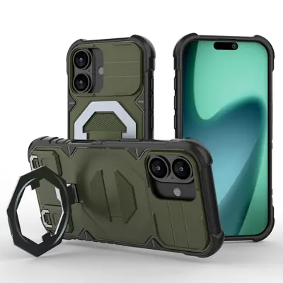 Mobilskal till iPhone 17 MagSafe Kickstand Med snodd - Grön