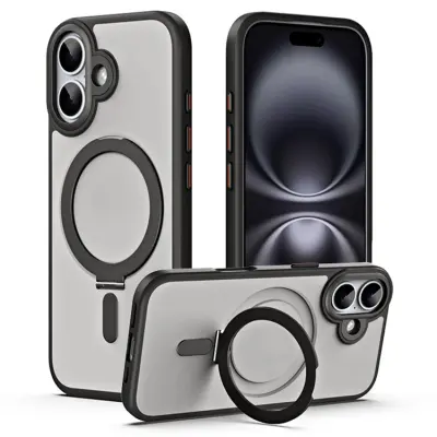 Mobilskal till iPhone 17 MagSafe Kickstand TPU + Acrylic (Svart)