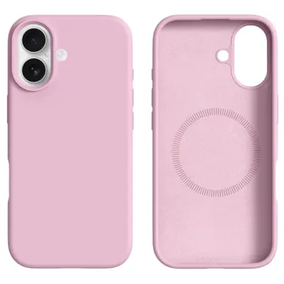 Mobilskal till iPhone 17 MagSafe Liquid Silikon+PC - Rosa