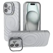 Mobilskal till iPhone 17 MagSafe Ripple Texture Kickstand - Grå
