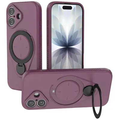 iPhone 17 Mobilskal MagSafe Rotating Kickstand TPU PC - Lila (Lila)