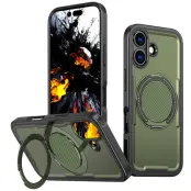 iPhone 17 Mobilskal MagSafe TPU+PC Kickstand - Olivgrön