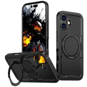 iPhone 17 Mobilskal MagSafe TPU+PC Kickstand - Svart