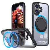 iPhone 17 Mobilskal MagSafe TPU+PC Kickstand - Svart