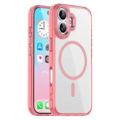 Mobilskal till iPhone 17 MagSafe TPU+PC Transparent - Rosa