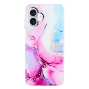 Mobilskal till iPhone 17 Marble Pattern Painted TPU - Rosa / Blå