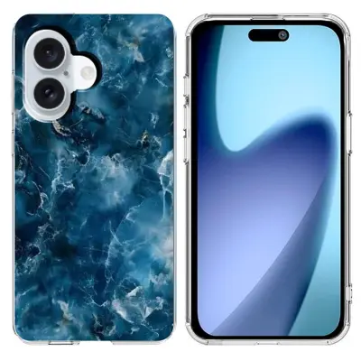 iPhone 17 Mobilskal Marble Pattern Printing Soft - Grå