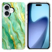 Mobilskal till iPhone 17 Marble Pattern Printing Soft - Grön