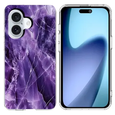 Mobilskal till iPhone 17 Marble Pattern Printing Soft - Lila