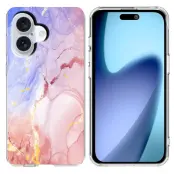 iPhone 17 Mobilskal Marble Pattern Printing Soft - Rosa