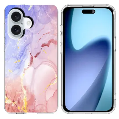 iPhone 17 Mobilskal Marble Pattern Printing Soft - Rosa