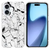 iPhone 17 Mobilskal Marble Pattern Printing Soft - Vit